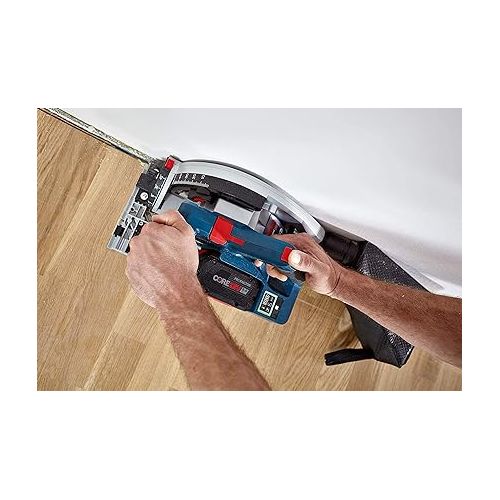  Bosch PROFACTOR GKT18V-20GCL14 18V Cordless 5-1/2 In. Track Saw Kit with BiTurbo Brushless Technology and Plunge Action with Tracks and Connector Kit