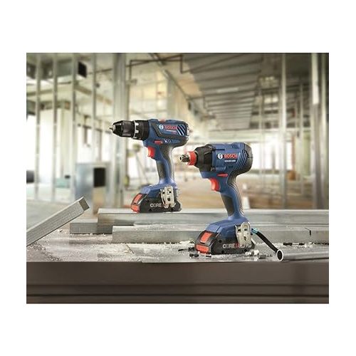  BOSCH GXL18V-239B25 CORE18V 2-Tool Power Tool Combo Kit with Soft Case (2-Batteries Included and Charger Included)