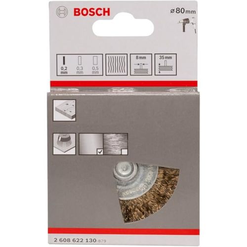  Bosch 2608622130 Wire Wheel, Brass-Coated, Silver, 80 mm