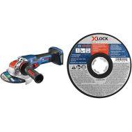 Bosch PROFACTOR 18V SPITFIRE GWX18V-13CN Cordless X-LOCK 5-6 In. Angle Grinder, Battery Not Included&BOSCH TCWX1S500 5 In. x .045 In. X-LOCK Arbor Type 1A (ISO 41) 60 Grit Abrasive Wheel