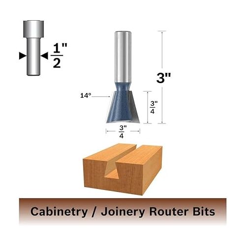  BOSCH 84710M 14 degree x 3/4 In. Carbide Tipped Dovetail Bit