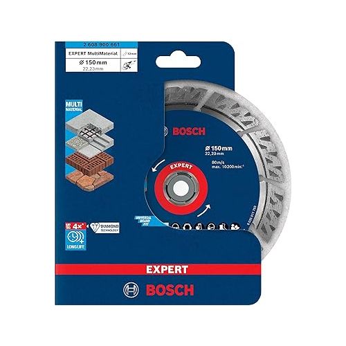  Bosch Professional 1x Expert MultiMaterial Diamond Cutting Disc (Ø 150 mm, Accessories Angle Grinder)