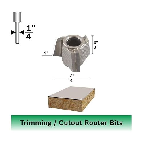  BOSCH 85516M 9 Degree Bevel Replacement Cutter 1/4-Inch Shank