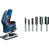 Bosch 12V Max EC Brushless Palm Edge Router (Bare Tool) GKF12V-25N & BOSCH 6 pc. Carbide-Tipped Groove Cutter Router Bit Set