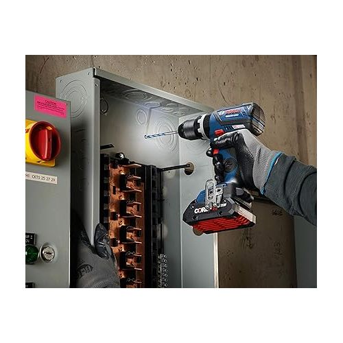  BOSCH GXL18V-251B25 18V 2-Tool Combo Kit with 1/4 In. and 1/2 In. Two-In-One Impact Driver, Compact Tough 1/2 In. Hammer Drill/Driver and (2) CORE18V 4.0 Ah Batteries