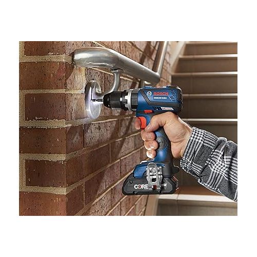  BOSCH GXL18V-251B25 18V 2-Tool Combo Kit with 1/4 In. and 1/2 In. Two-In-One Impact Driver, Compact Tough 1/2 In. Hammer Drill/Driver and (2) CORE18V 4.0 Ah Batteries