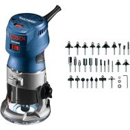 Bosch GKF125CEN Colt 1.25 HP (Max) Variable-Speed Palm Router Tool&BOSCH 30 pc. Carbide-Tipped Wood Router Bit Set