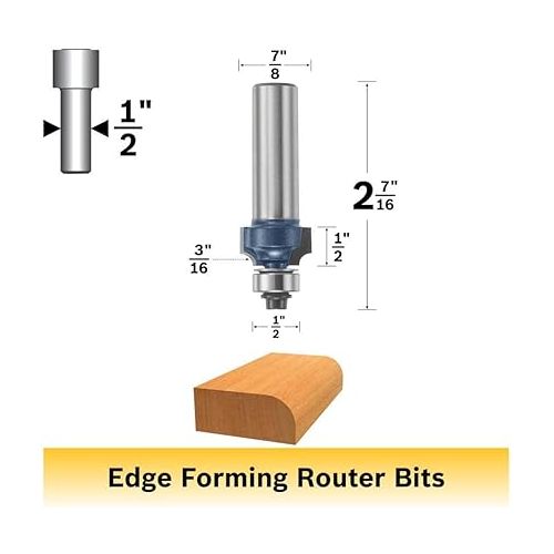  BOSCH 84402M 3/16 In. x 1/2 In. Carbide Tipped Roundover Bit