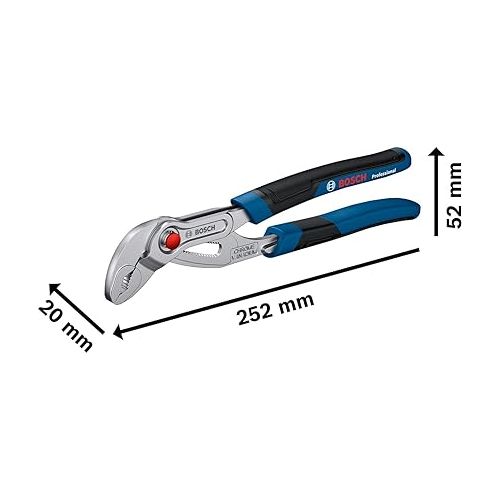  Bosch Professional Water Pump Pliers 250mm 2K Soft Grip Chrome Vanadium Steel