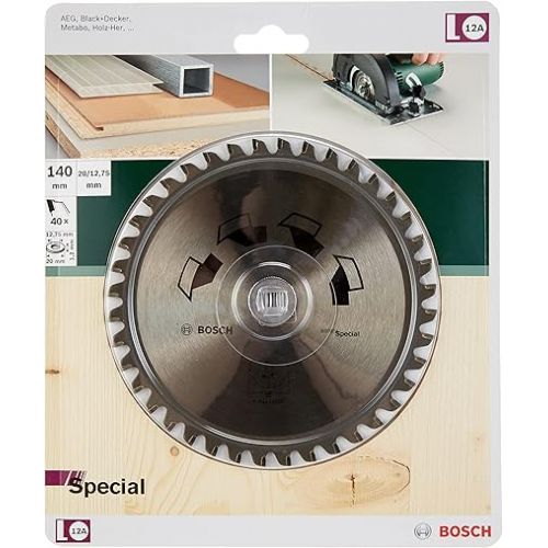  Bosch 2609256885 140 mm Circular Saw Blade Special, 40 teeth, bore 20 mm/bore with reduction ring 12.75mm