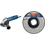 BOSCH 4-1/2 Inch Angle Grinder GWS8-45withBosch CWX27M450 4-1/2 In. x .098 In. X-LOCK Arbor Type 27A (ISO 42) 30 Grit Metal Cutting and Grinding Abrasive Wheel