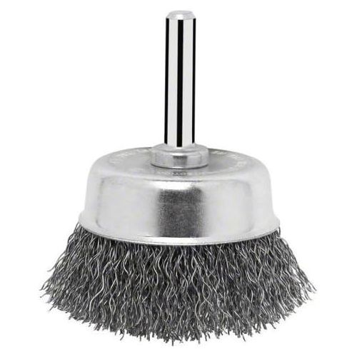  Bosch 1609200271 Shank Crimped Wire Cup Brush Steel, 70mm x 6mm, Silver
