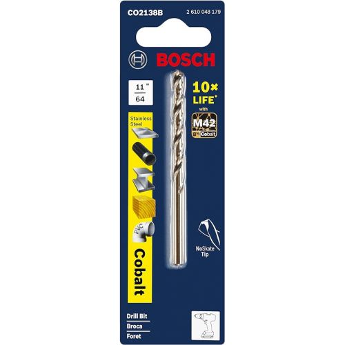  BOSCH CO2138B 11/64 in. x 3-1/4 in. Cobalt M42 Drill Bit (Pack of 2)