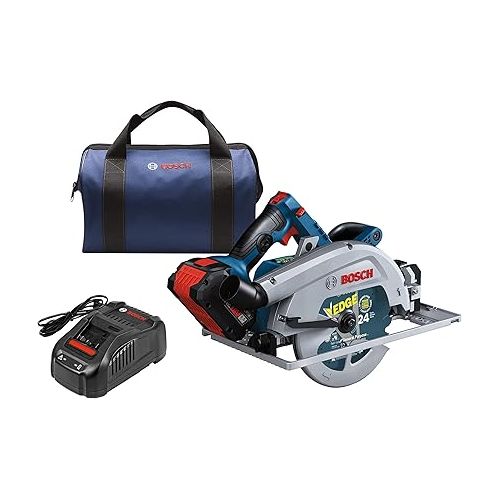  Bosch PROFACTOR 18V STRONG ARM GKS18V-25GCB14 Cordless 7-1/4 In. Circular Saw Kit & Track Compatibility, Includes (1) CORE18V 8.0 Ah Performance Battery + GBA18V80 CORE18V 8.0 Ah Performance Battery