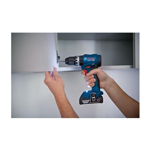  Bosch Professional 18V System GSB 18V-45 Cordless Hammer Drill (Speed 1,900 min) ¹, Batteries and Charger Not Included, in Box), Blue, 06019K3300