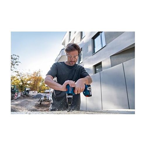  Bosch Professional 18V System GSB 18V-45 Cordless Hammer Drill (Speed 1,900 min) ¹, Batteries and Charger Not Included, in Box), Blue, 06019K3300