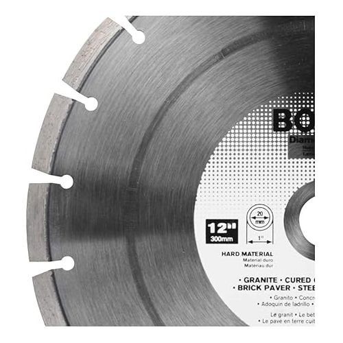  BOSCH DB1264 Premium Plus 12-Inch Dry or Wet Cutting Segmented Diamond Saw Blade with 1-Inch Arbor for Granite