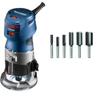 Bosch GKF125CEN Colt 1.25 HP (Max) Variable-Speed Palm Router Tool&BOSCH 6 pc. Carbide-Tipped Groove Cutter Router Bit Set