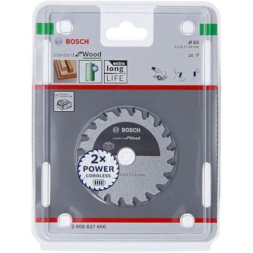  Bosch Professional Circular Saw Blade Standard for Wood (Wood, 85 X 15 X 1.1 mm, 20 Teeth, Accessory Cordless Circular Saw)