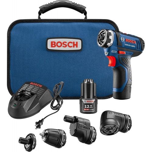  Bosch GSR12V-140FCB22 Cordless Electric Screwdriver 12V Kit - 5-In-1 Multi-Head Power Drill Set