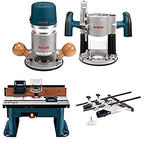  Bosch 1617EVSPK 12 Amp 2-1/4-Horsepower Plunge and Fixed Base Variable Speed Router Kit with Benchtop Router Table and Deluxe Router Edge Guide