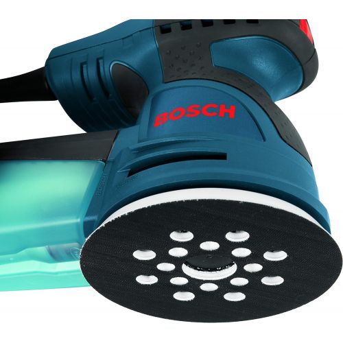  BOSCH ROS20VSK Palm Sander - 2.5 Amp 5 in. Corded Variable Speed Random Orbital Sander/Polisher Kit with Dust Collector and Hard Carrying Case, Blue