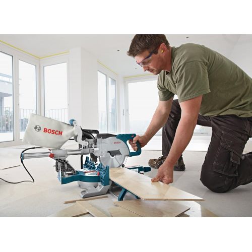  BOSCH CM8S 8-1/2 Inch Single Bevel Sliding Compound Miter Saw, Blue