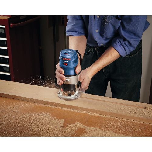  Bosch GKF125CEPK Colt 1.25 HP (Max) Variable-Speed Palm Router Combination Kit , Blue, 5.8 x 11 x 10.5 inches