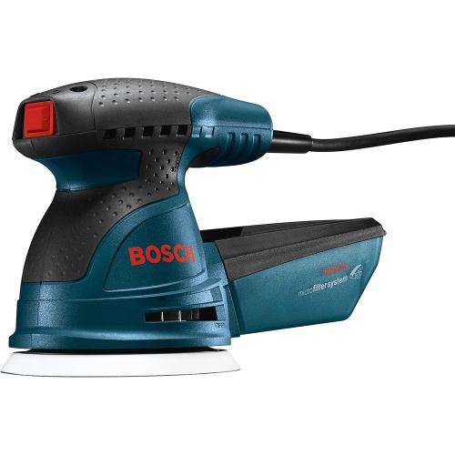  Bosch ROS20VSC Palm Sander - 2.5 Amp 5 Inches Corded Variable Speed Random Orbital Sander/Polisher Kit with Dust Collector and Soft Carrying Bag, Blue