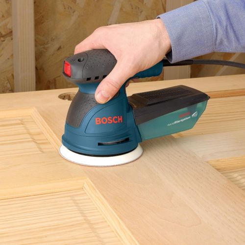  Bosch ROS20VSC Palm Sander - 2.5 Amp 5 Inches Corded Variable Speed Random Orbital Sander/Polisher Kit with Dust Collector and Soft Carrying Bag, Blue