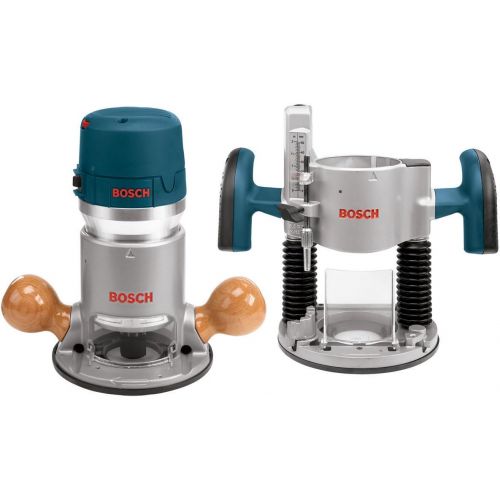  Bosch 1617EVSPK Wood Router Tool Combo Kit - 2.25 Horsepower Plunge Router & Fixed Base Router Kit with a Variable Speed 12 Amp Motor & Cabinet Style Router Table RA1171