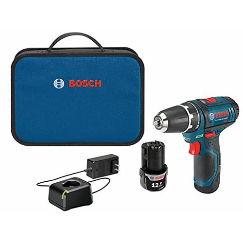  BOSCH Power Tools Drill Kit - PS31-2A - 12V, 3/8 Inch, Two Speed Driver, Cordless Drill Set - Includes Two Lithium Ion Batteries, 12V Charger, Screwdriver Bits & Soft Carrying Bag,