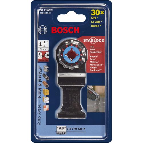  Bosch OSL114CC 1-1/4 In. Starlock Oscillating Multi-Tool Curved-Tec Carbide Extreme Plunge Blade