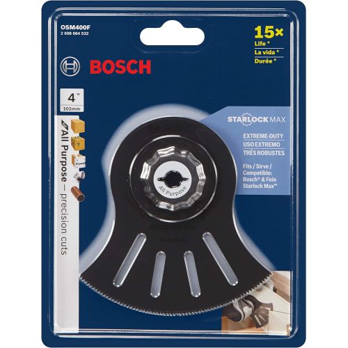  Bosch OSM400F 4 In. StarlockMax Oscillating Multi-Tool Bi-Metal Segment Saw Blade