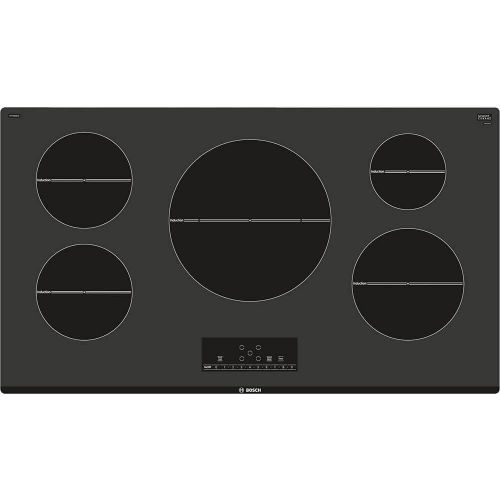  Bosch NIT5668UC 500 Series 37 Electric Cooktop with 5 Elements, Smoothtop Style, Pan Presence Sensor, ADA Compliant, Induction Technology, SpeedBoost in Black