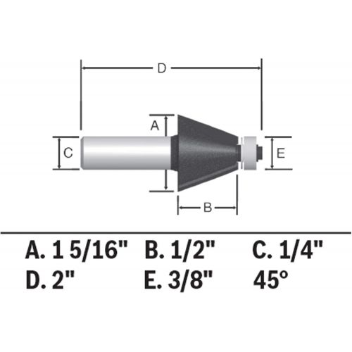  Bosch 85298MC 1-5/16 In. x 45° Carbide-Tipped Chamfer Router Bit