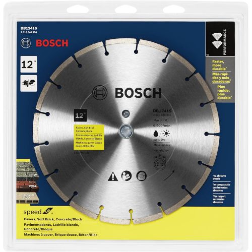  Bosch DB1241 Premium Plus 12-Inch Wet Cutting Segmented Diamond Saw Blade with 1-Inch Arbor for Masonry