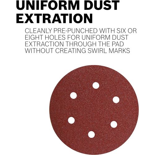  Bosch SR5R320 5-Piece 320 Grit 5 In. 8 Hole Hook-And-Loop Sanding Discs