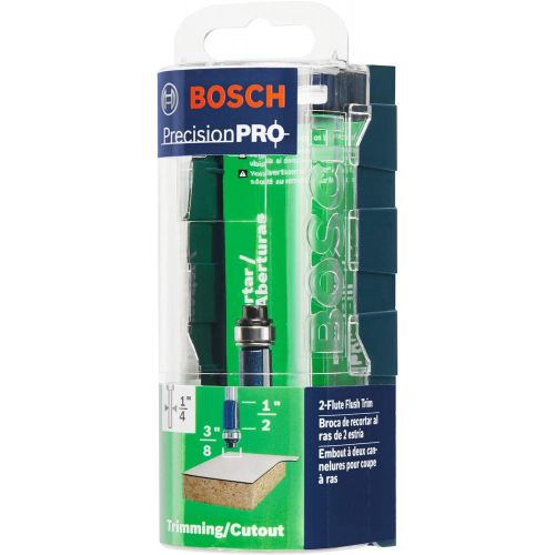  Bosch 85269MC 3/8 In. x 1/2 In. Carbide-Tipped Double-Flute Flush Trim Router Bit