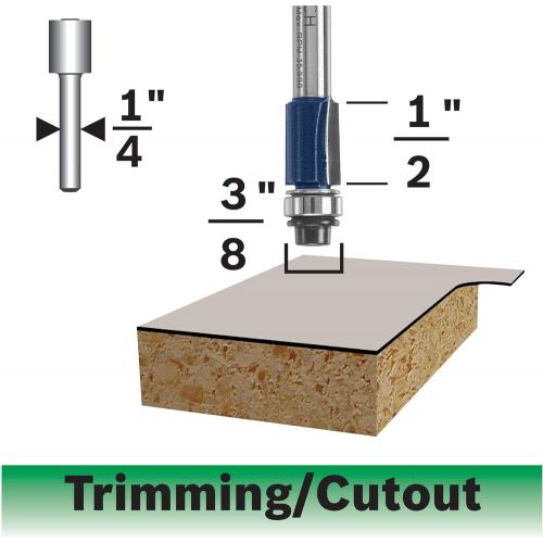  Bosch 85269MC 3/8 In. x 1/2 In. Carbide-Tipped Double-Flute Flush Trim Router Bit