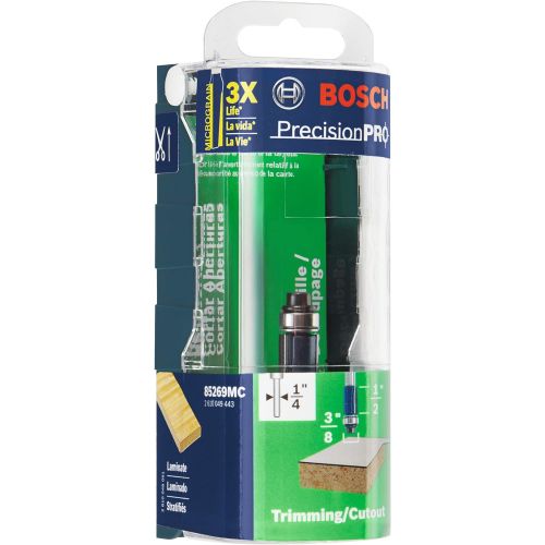  Bosch 85269MC 3/8 In. x 1/2 In. Carbide-Tipped Double-Flute Flush Trim Router Bit