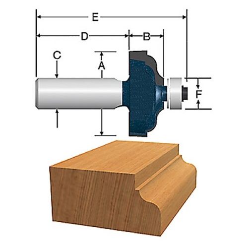  Bosch 85584MC 1-3/8-Inch Diameter 9/16-Inch Cut Carbide Tipped Ogee Router Bit With Fillet 1/4-Inch Shank