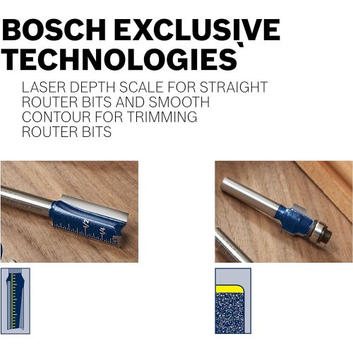  Bosch 85423M 45 degree x 1/4 In. Carbide Tipped 3-Flute Bevel Trim Assembly Bit