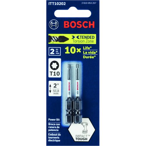  Bosch ITT10202 2 pc. Impact Tough 2 In. Torx #10 Power Bits