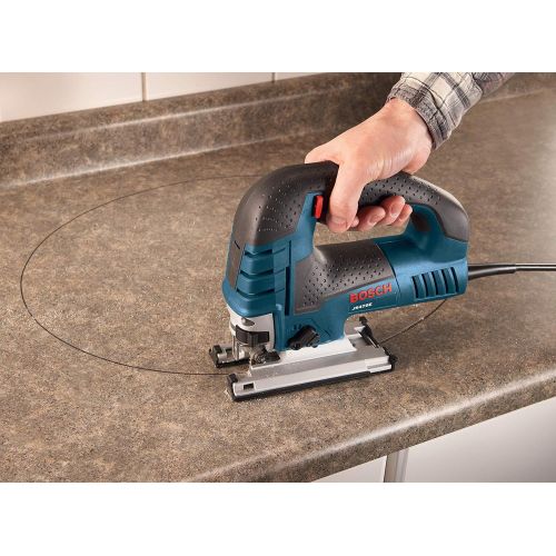  Bosch Power Tools Jig Saws - JS470E Corded Top-Handle Jigsaw - 120V Low-Vibration, 7.0-Amp Variable Speed For Smooth Cutting Up To 5-7/8 Inch on Wood, 3/8 Inch on Steel For Counter