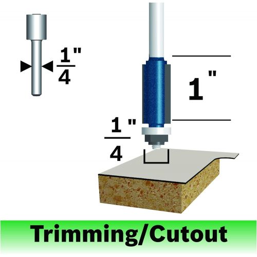  Bosch 84501M 1/4 In. x 1 In. Carbide Tipped 2-Flute Flush Trim Bit