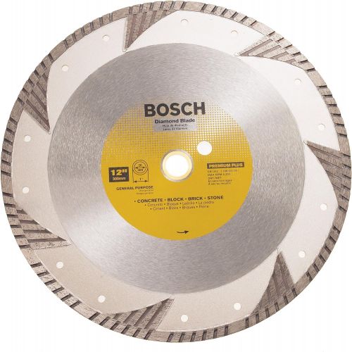  Bosch DB1263 Premium Plus 12-Inch Dry or Wet Cutting Turbo Continuous Rim Diamond Saw Blade with 1-Inch Arbor for Masonry