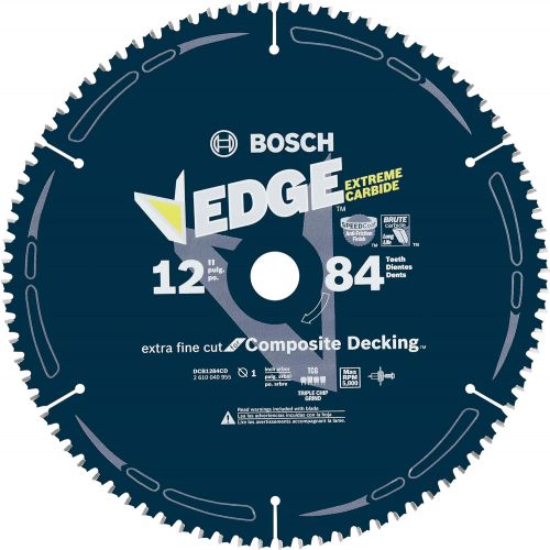  Bosch DCB1284CD 12 In. 84 Tooth Edge Circular Saw Blade for Composite Decking