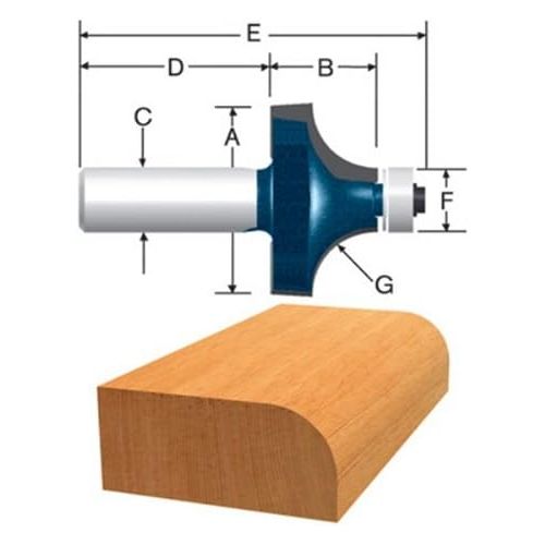  Bosch 85595MC 1-1/2 In. Roundover Router Bit