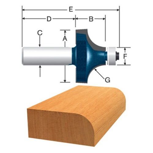  Bosch 85595MC 1-1/2 In. Roundover Router Bit